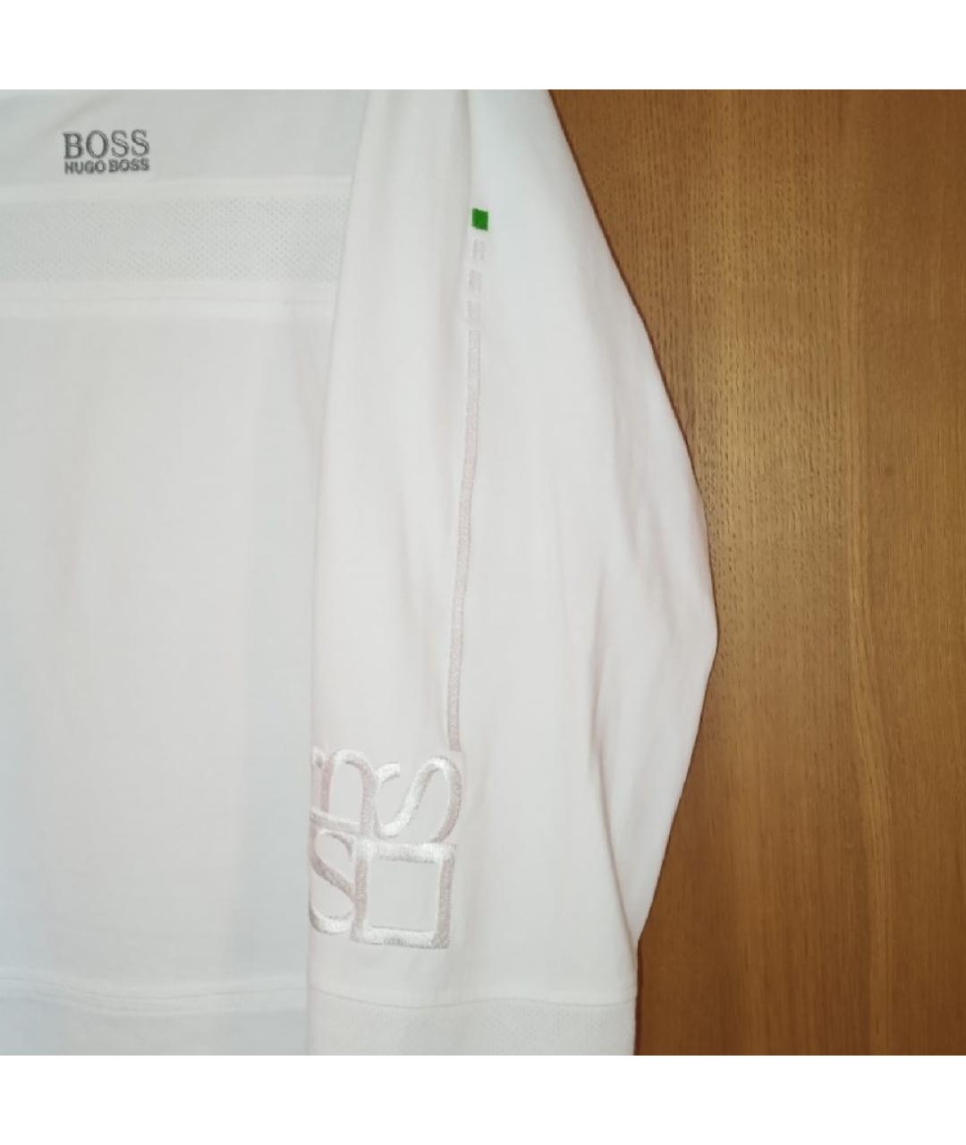 HUGO BOSS Белое хлопковое поло с длинным рукавом, фото 5