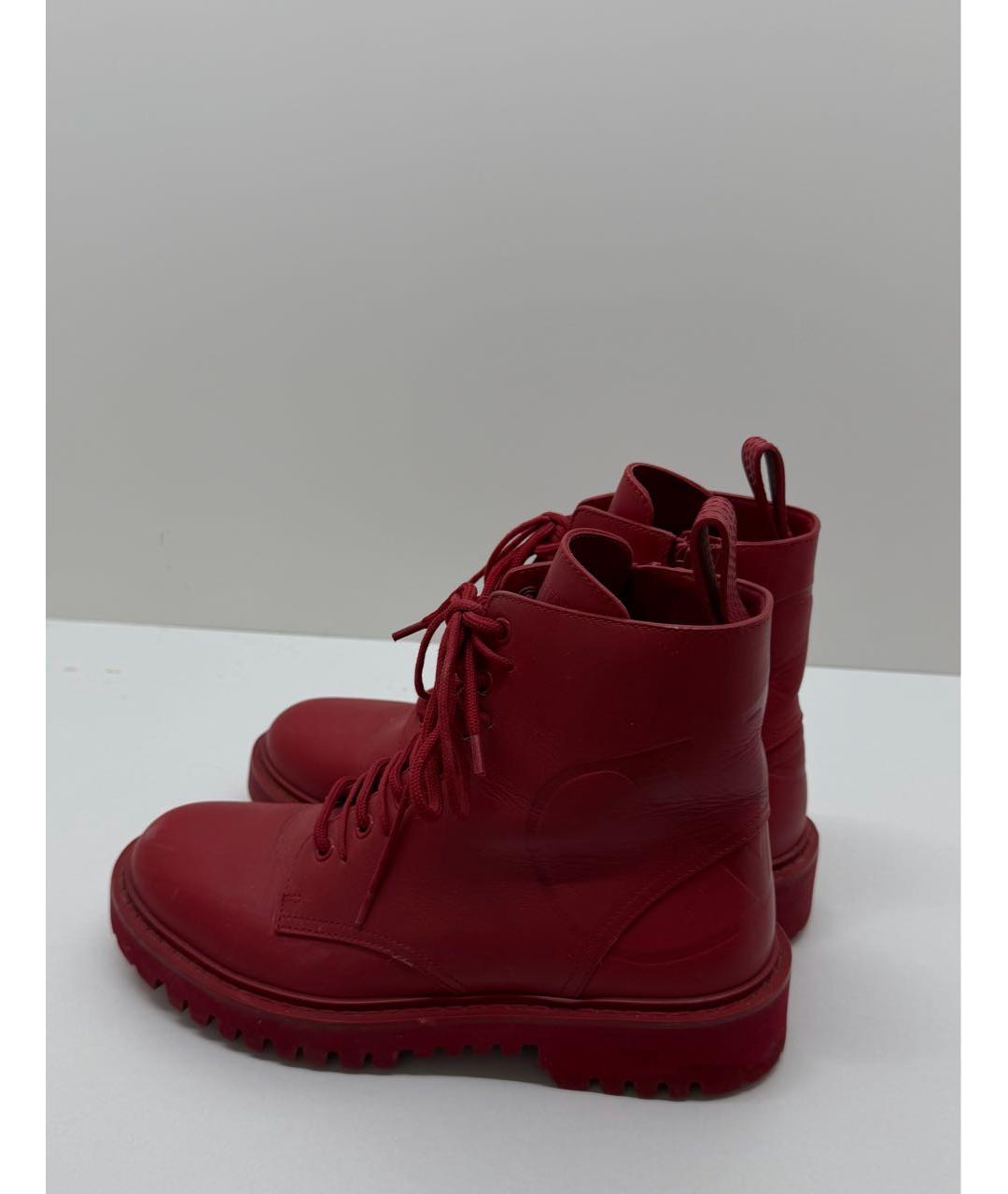 RED VALENTINO Красные кожаные ботинки, фото 3
