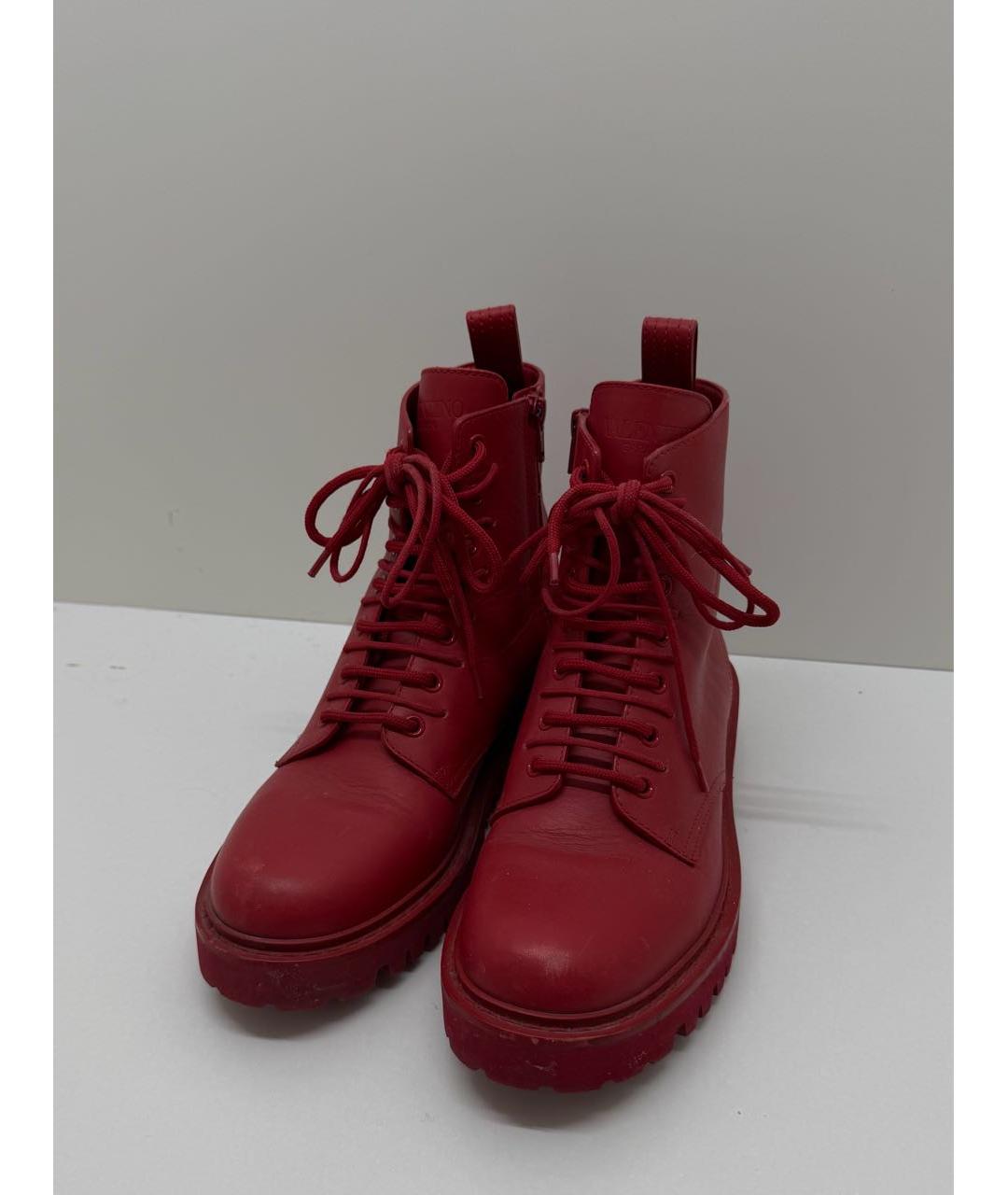 RED VALENTINO Красные кожаные ботинки, фото 2
