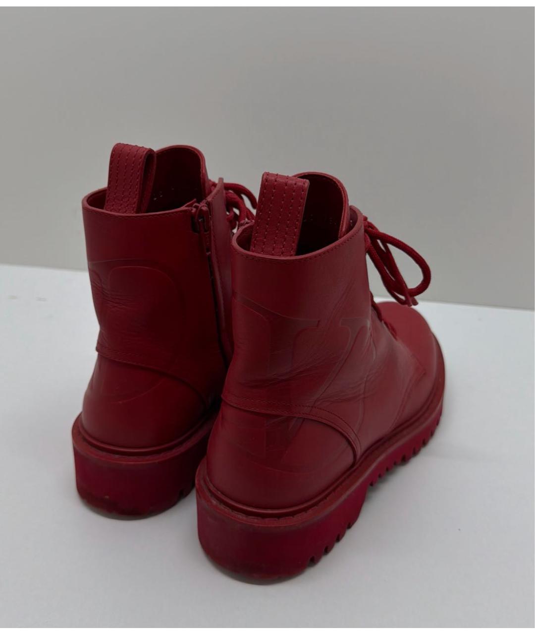 RED VALENTINO Красные кожаные ботинки, фото 4