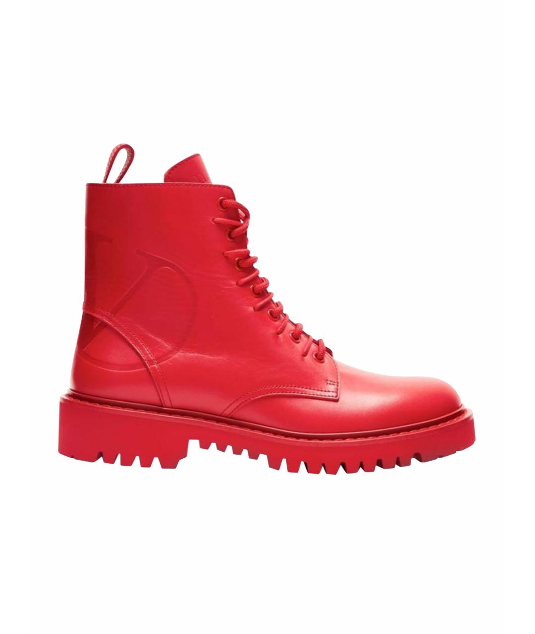 RED VALENTINO Красные кожаные ботинки, фото 1