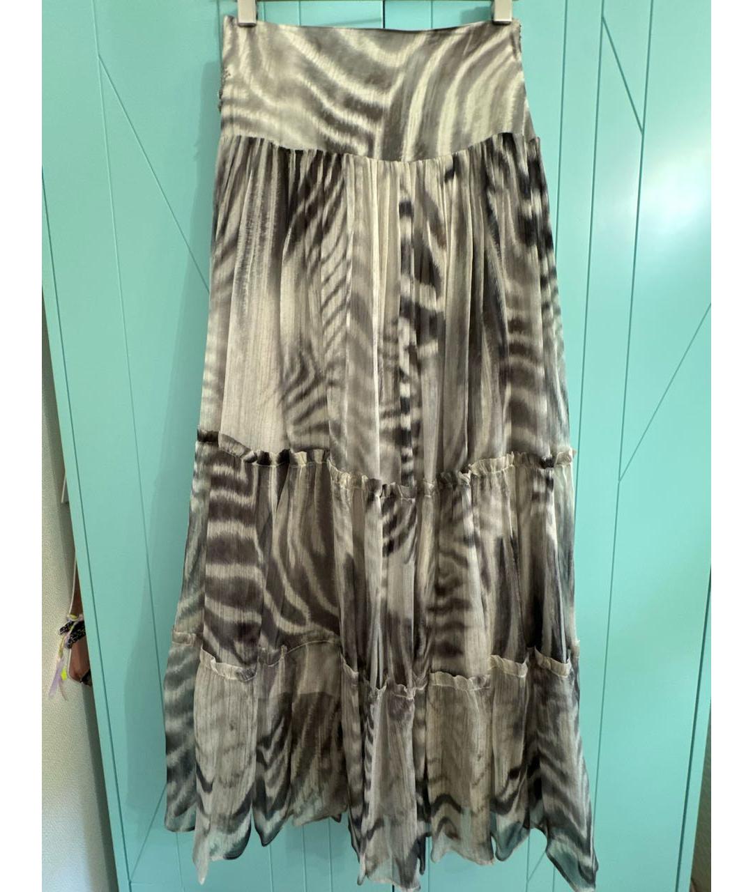 PHILIPP PLEIN Мульти шелковая юбка миди, фото 2