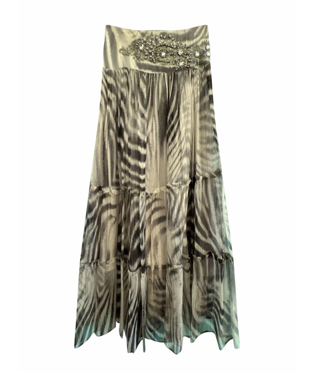 PHILIPP PLEIN Мульти шелковая юбка миди, фото 1