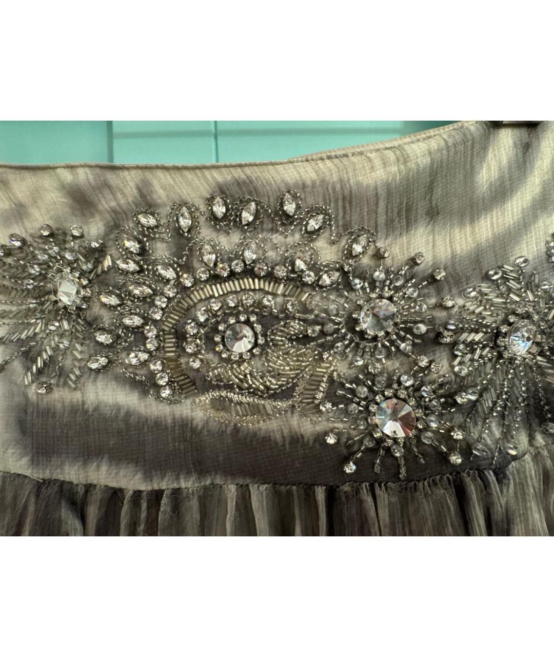 PHILIPP PLEIN Мульти шелковая юбка миди, фото 4