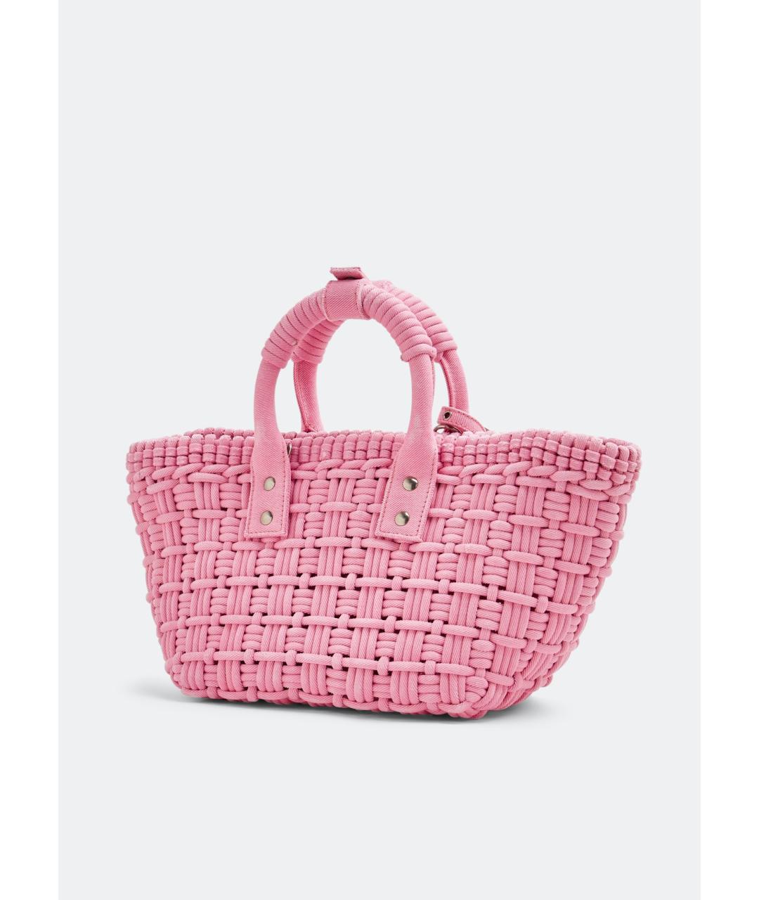 BALENCIAGA Розовая тканевая сумка тоут, фото 2