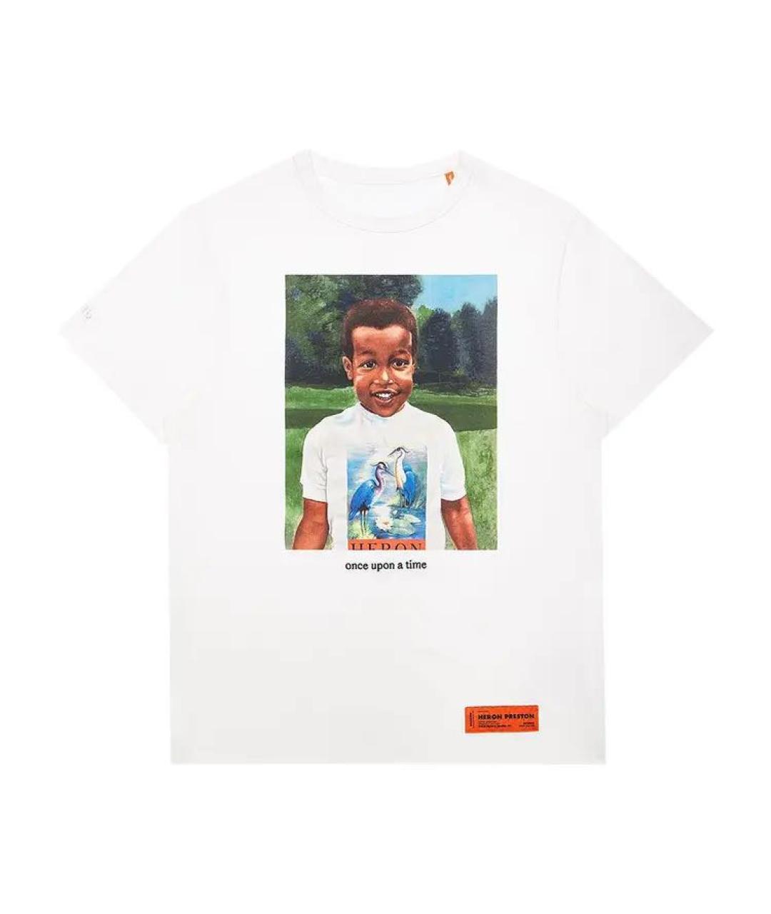 HERON PRESTON Белая хлопковая футболка, фото 1