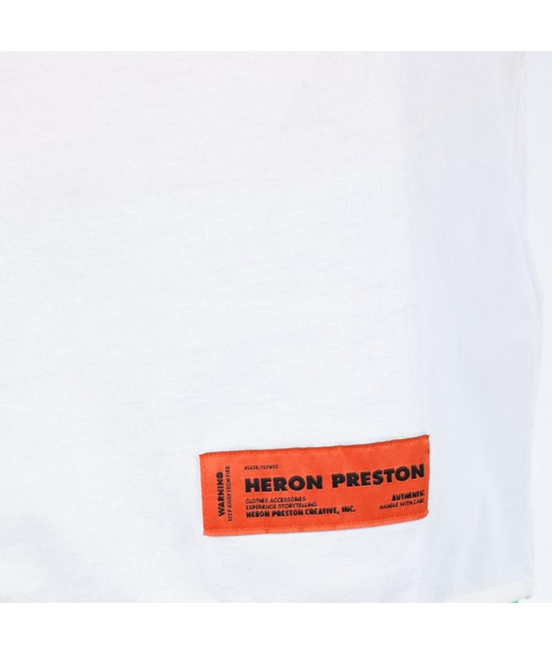 HERON PRESTON Белая хлопковая футболка, фото 4