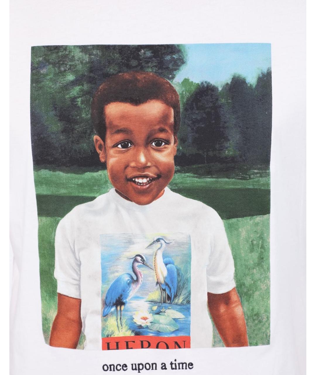 HERON PRESTON Белая хлопковая футболка, фото 3