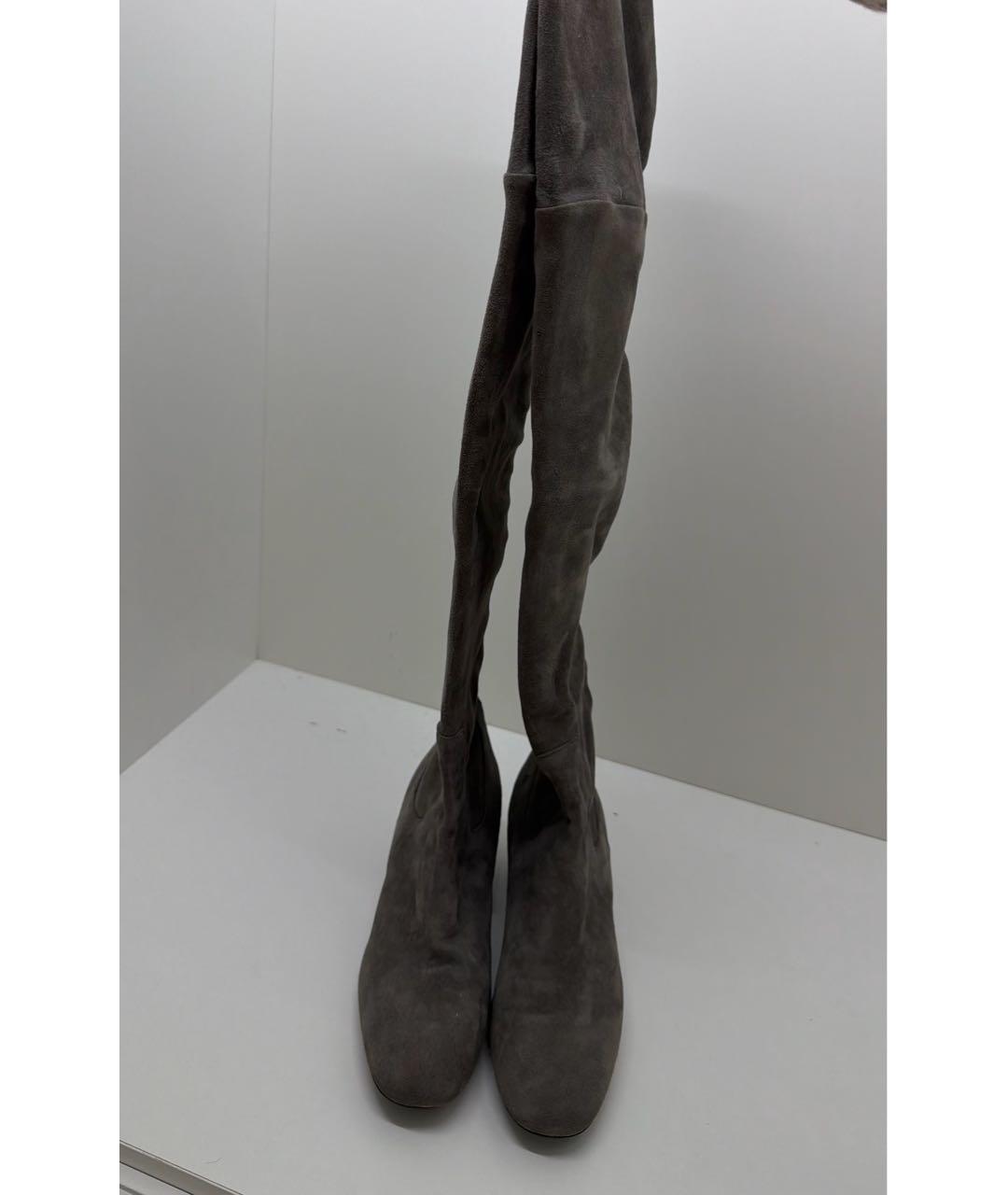 SANTONI Серые замшевые брогги и оксфорды, фото 4