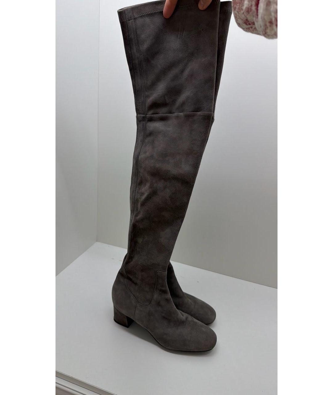 SANTONI Серые замшевые брогги и оксфорды, фото 3