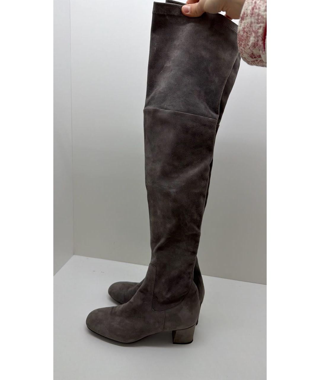 SANTONI Серые замшевые брогги и оксфорды, фото 5