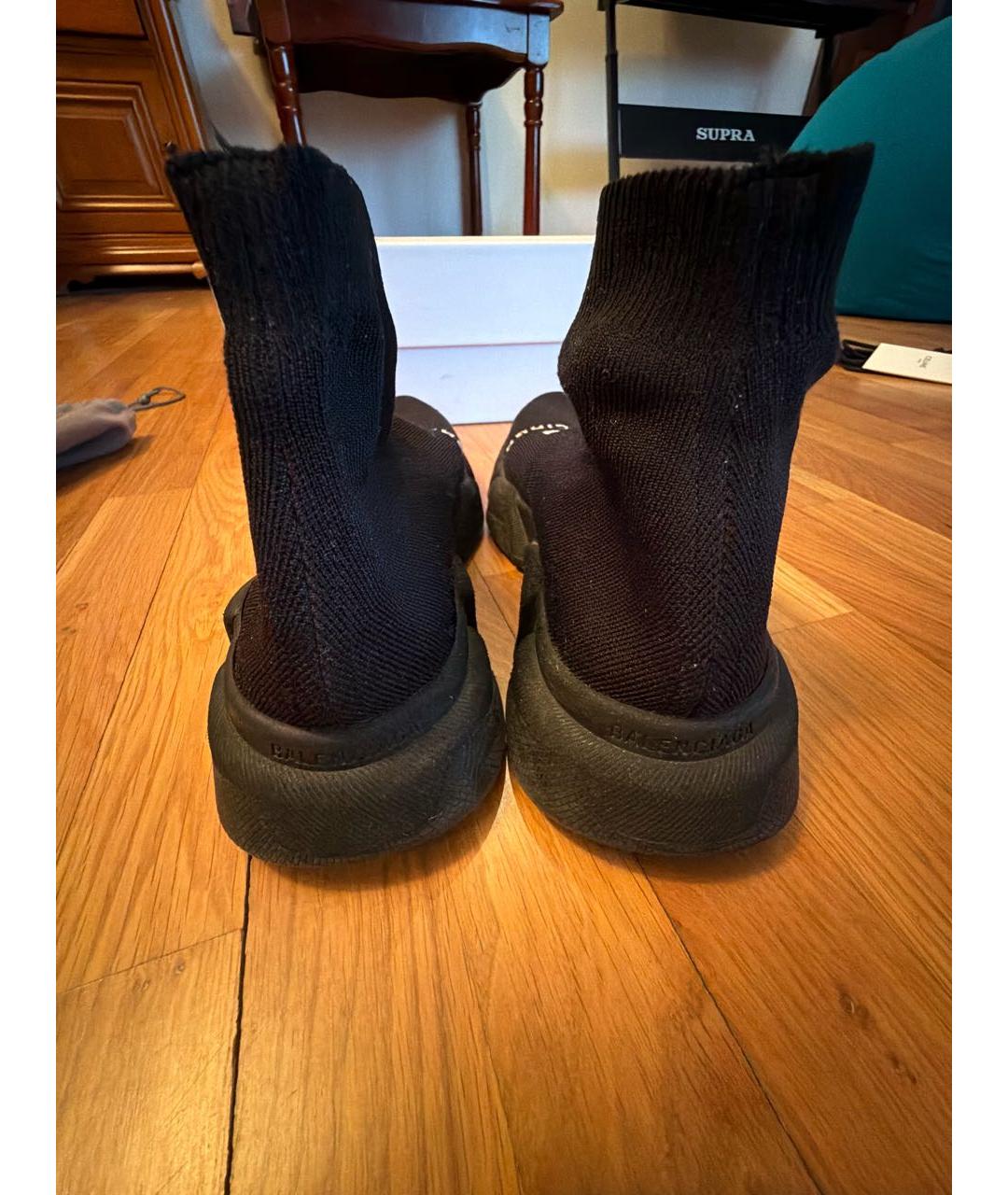 BALENCIAGA Черные текстильные кроссовки, фото 4