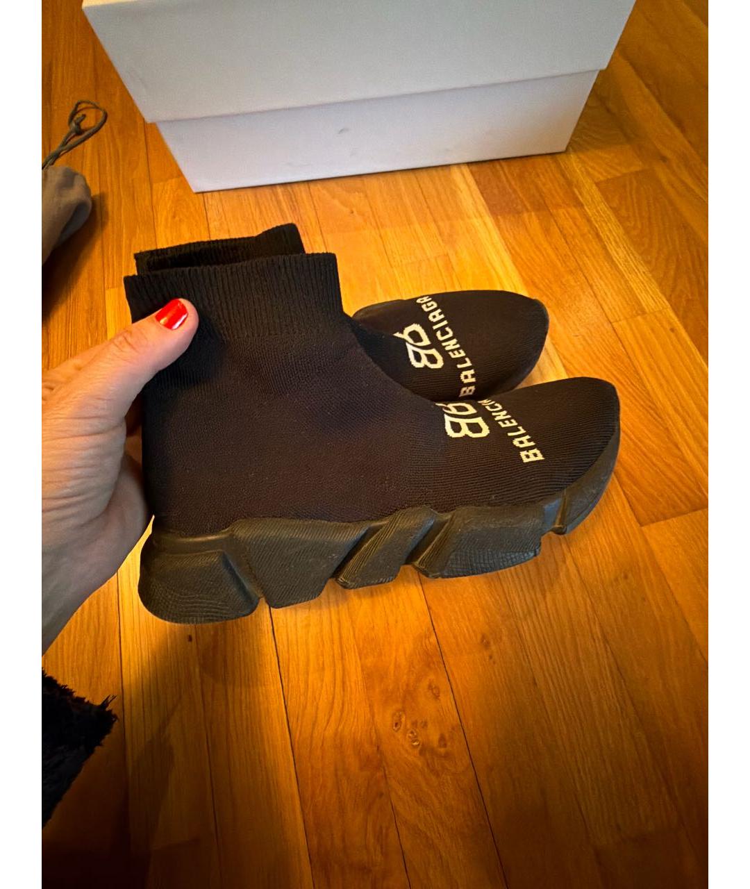 BALENCIAGA Черные текстильные кроссовки, фото 5