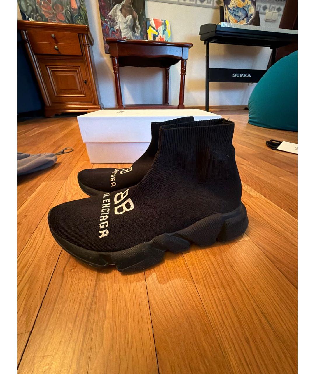 BALENCIAGA Черные текстильные кроссовки, фото 7