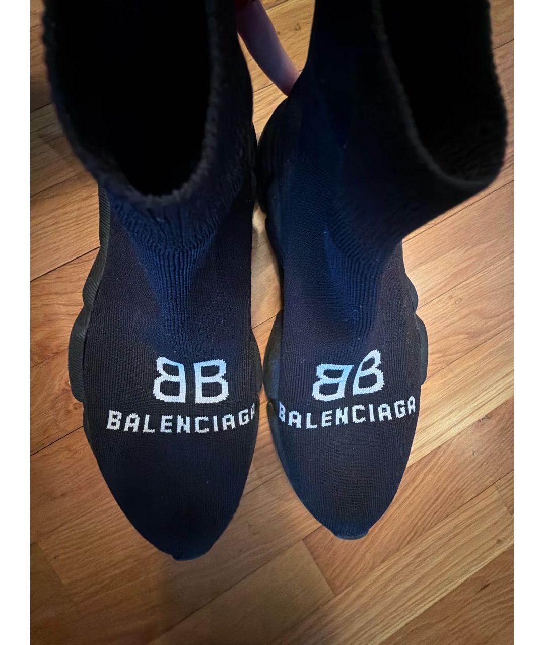 BALENCIAGA Черные текстильные кроссовки, фото 6