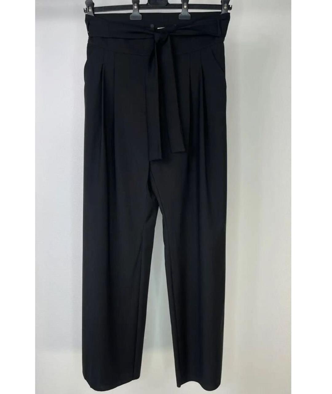 MAX MARA Черные шерстяные брюки широкие, фото 5