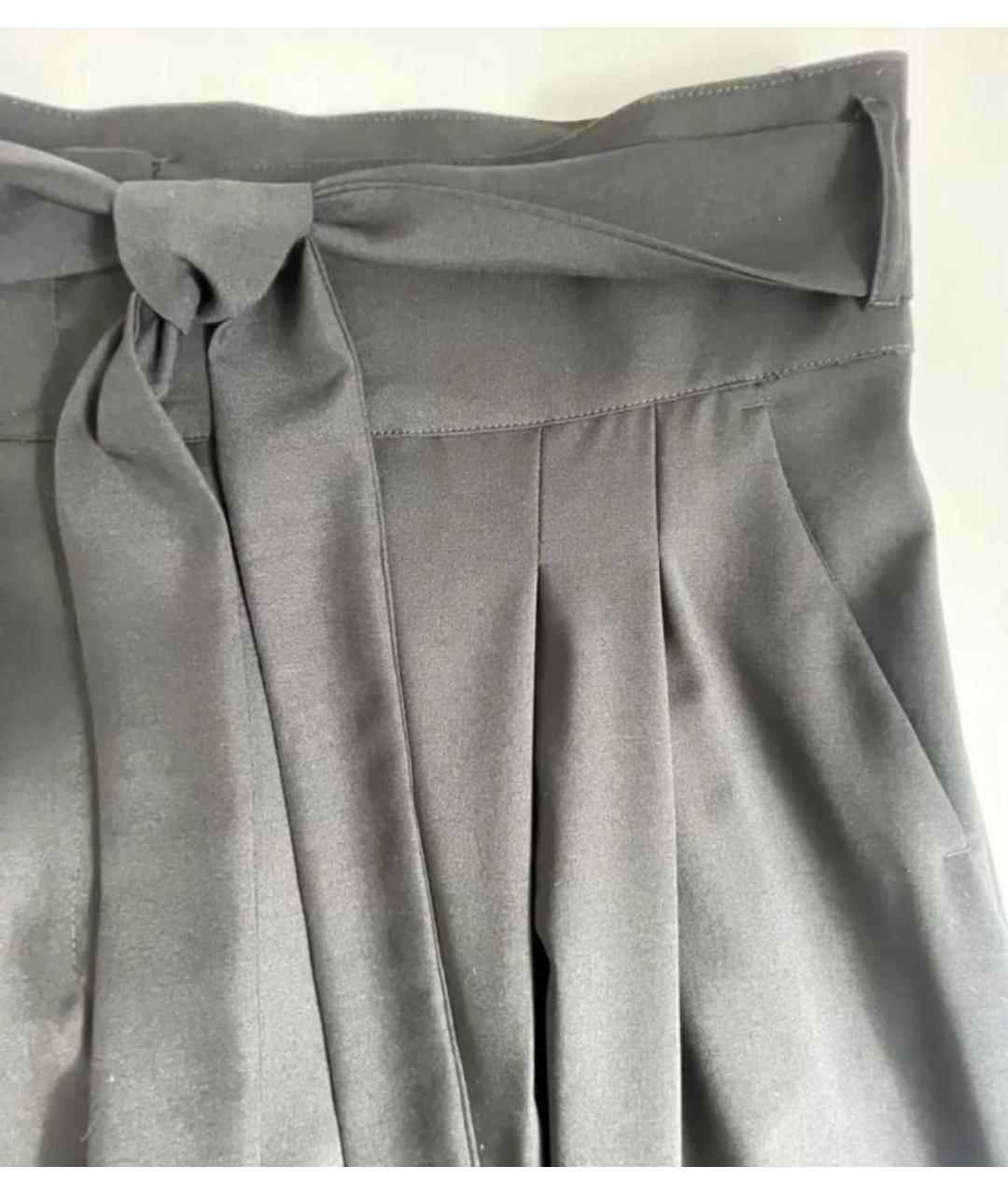 MAX MARA Черные шерстяные брюки широкие, фото 4