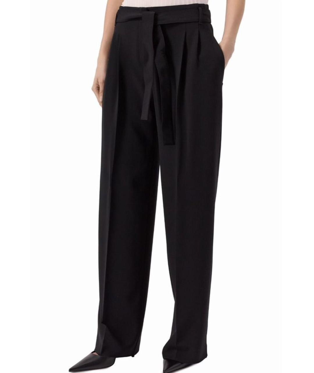 MAX MARA Черные шерстяные брюки широкие, фото 6