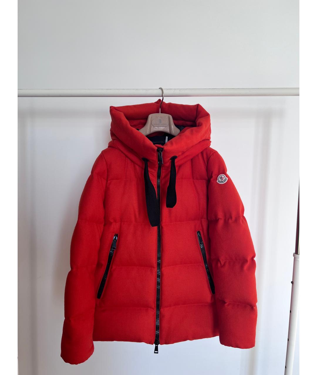 MONCLER Красный шерстяной пуховик, фото 8