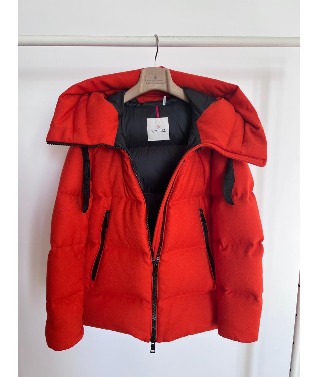 MONCLER Красный шерстяной пуховик, фото 4
