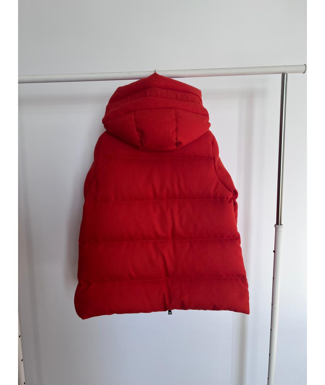 MONCLER Красный шерстяной пуховик, фото 2