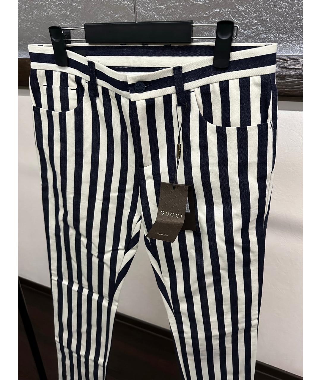 GUCCI Мульти хлопковые повседневные брюки, фото 2