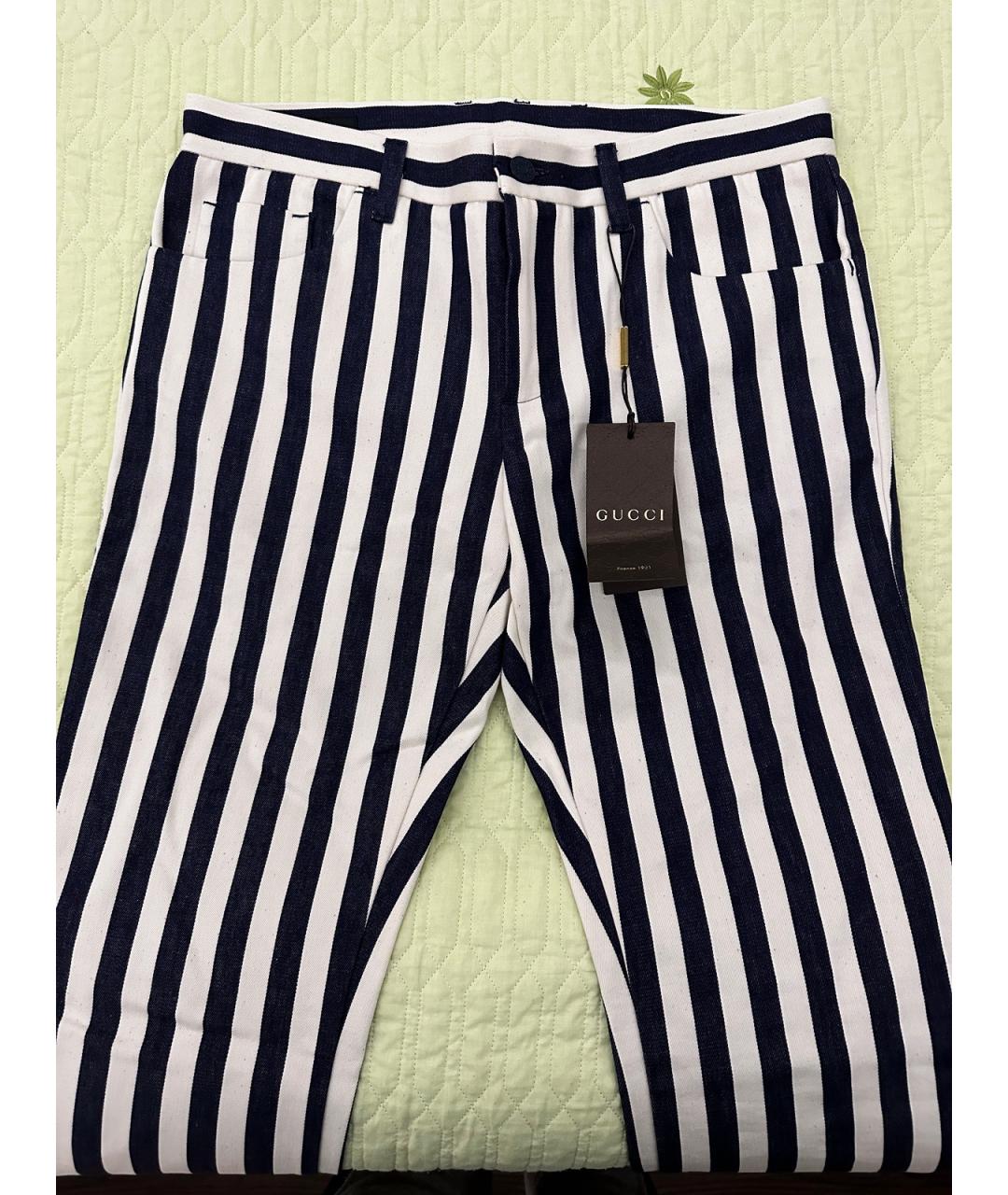 GUCCI Мульти хлопковые повседневные брюки, фото 4