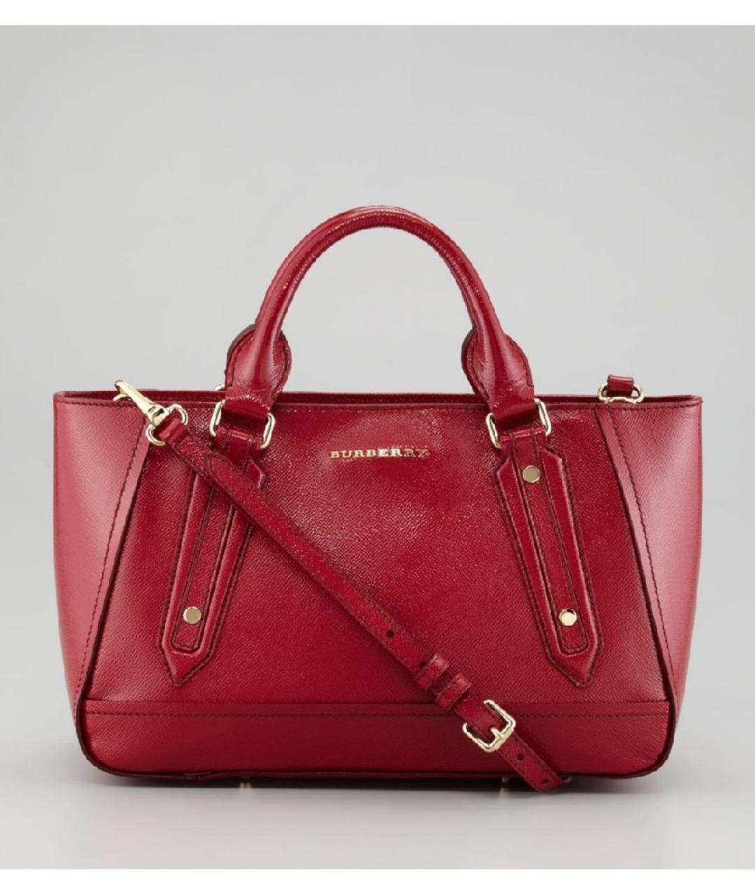 BURBERRY Бордовая кожаная сумка с короткими ручками, фото 10