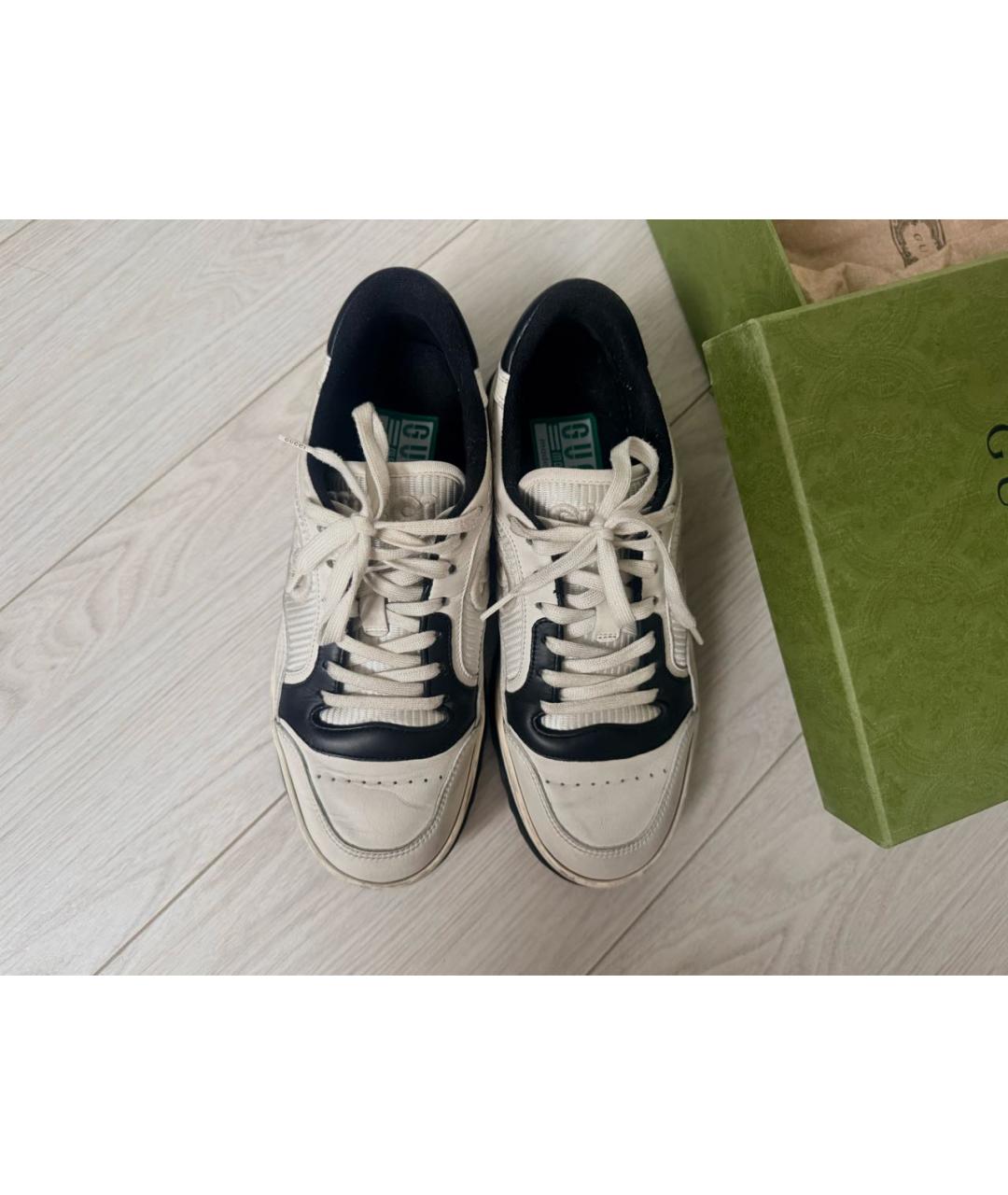 GUCCI Белые кожаные кроссовки, фото 2