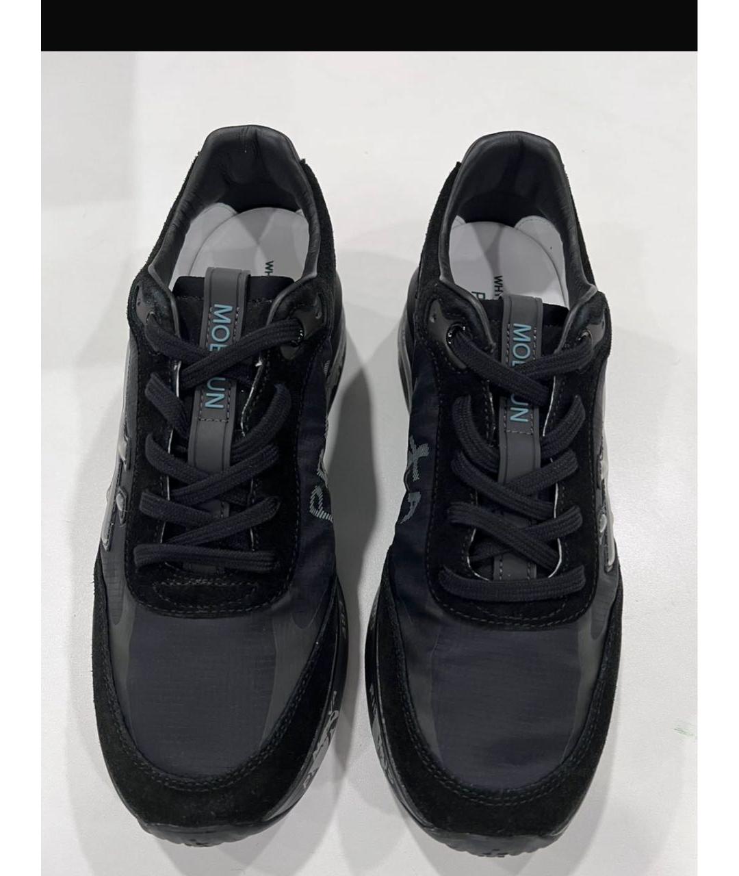 PREMIATA Черные текстильные низкие кроссовки / кеды, фото 3