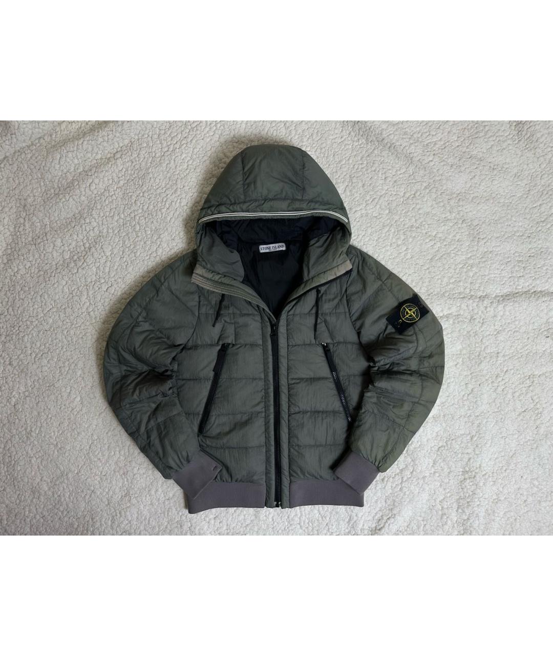 STONE ISLAND Антрацитовый полиэстеровый пуховик, фото 9