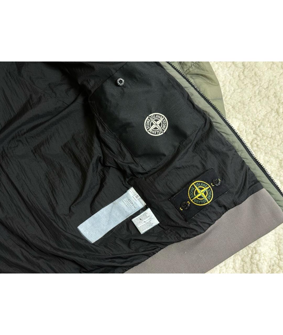 STONE ISLAND Антрацитовый полиэстеровый пуховик, фото 7