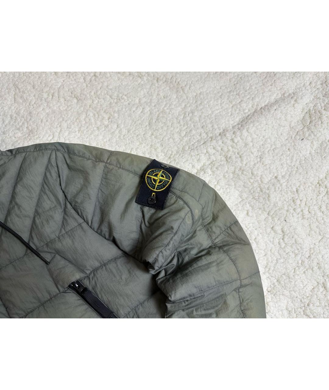 STONE ISLAND Антрацитовый полиэстеровый пуховик, фото 4