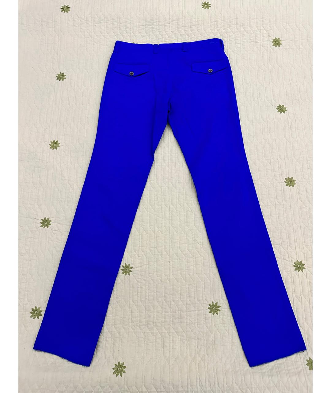 GUCCI Синие хлопковые повседневные брюки, фото 2