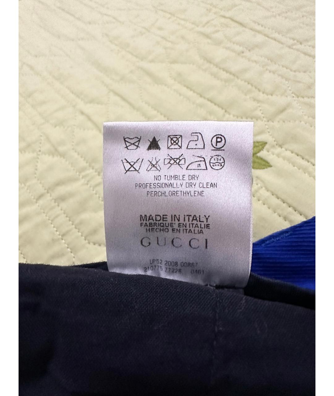 GUCCI Синие хлопковые повседневные брюки, фото 9