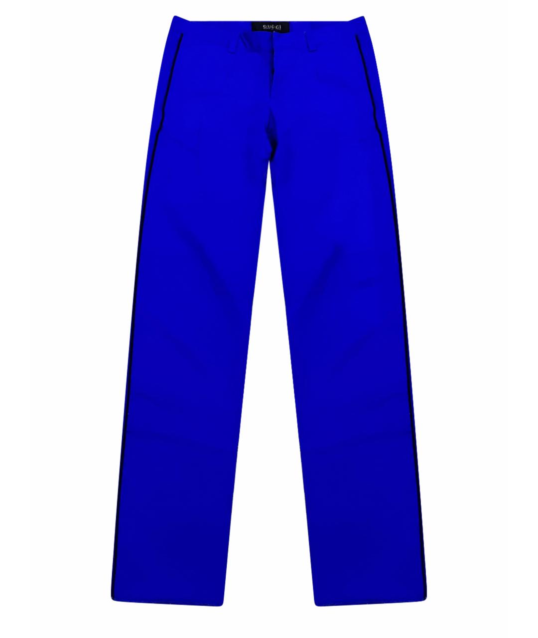 GUCCI Синие хлопковые повседневные брюки, фото 1