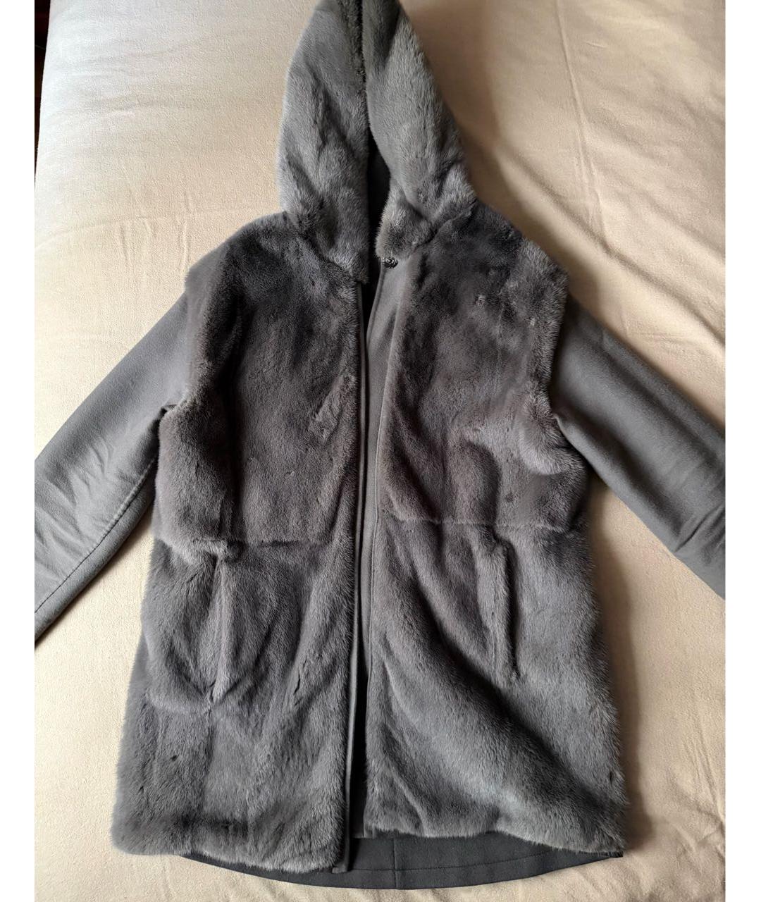 MANZONI 24 Серое шерстяное пальто, фото 2