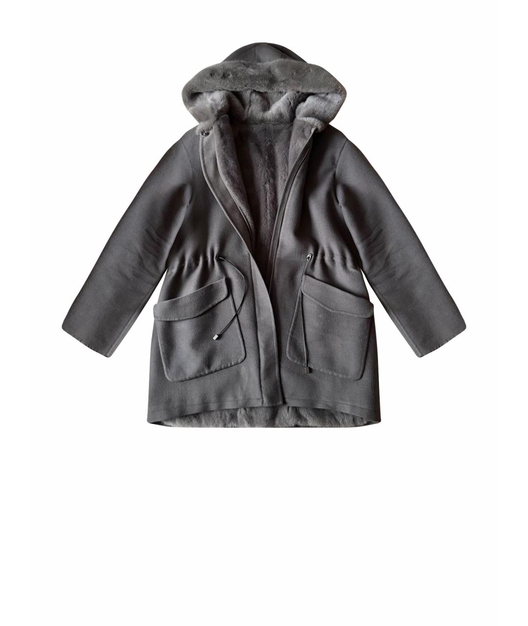 MANZONI 24 Серое шерстяное пальто, фото 1