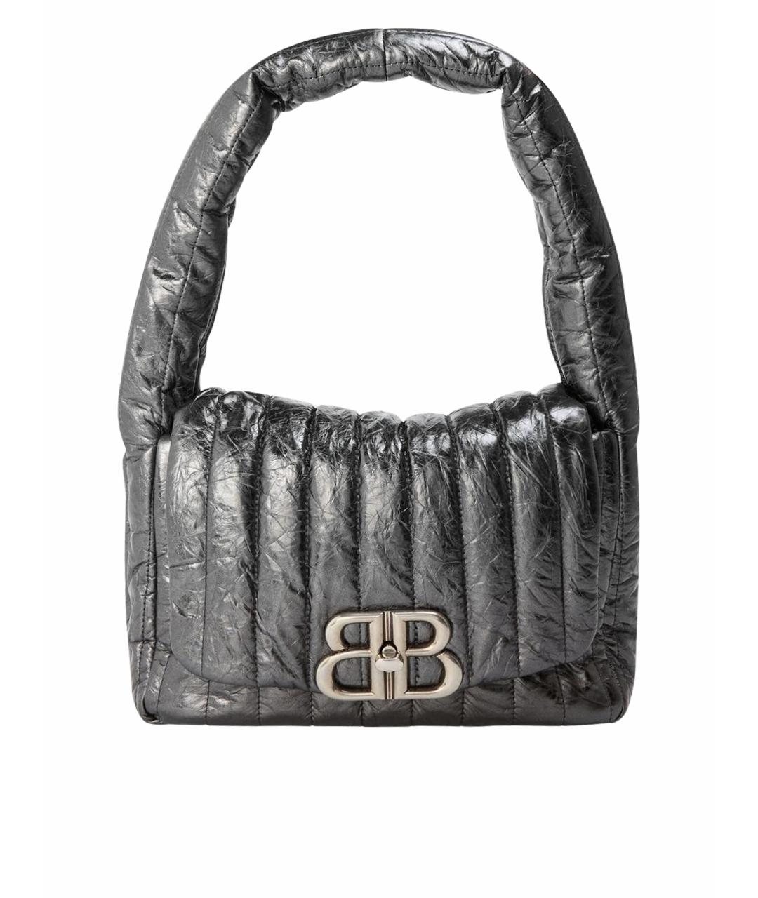 BALENCIAGA Антрацитовая кожаная сумка через плечо, фото 1