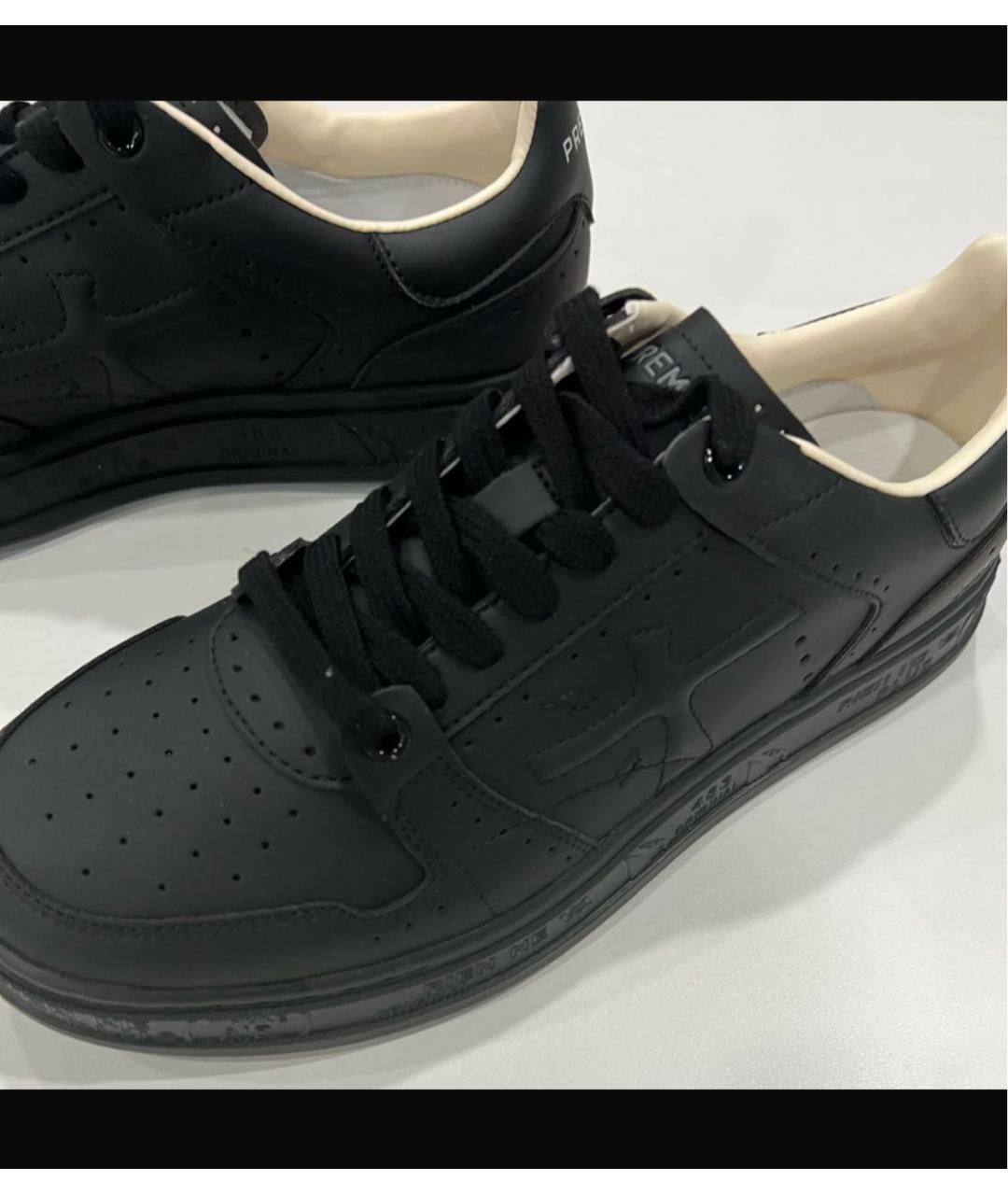 PREMIATA Черные кожаные низкие кроссовки / кеды, фото 3