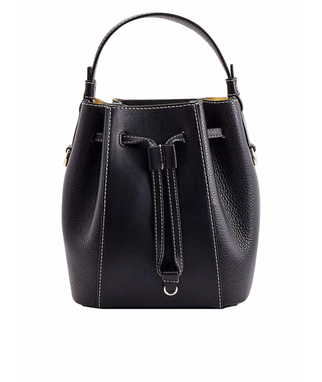 FURLA Черная кожаная сумка с короткими ручками, фото 1