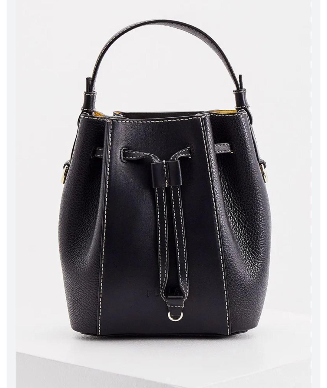 FURLA Черная кожаная сумка с короткими ручками, фото 5