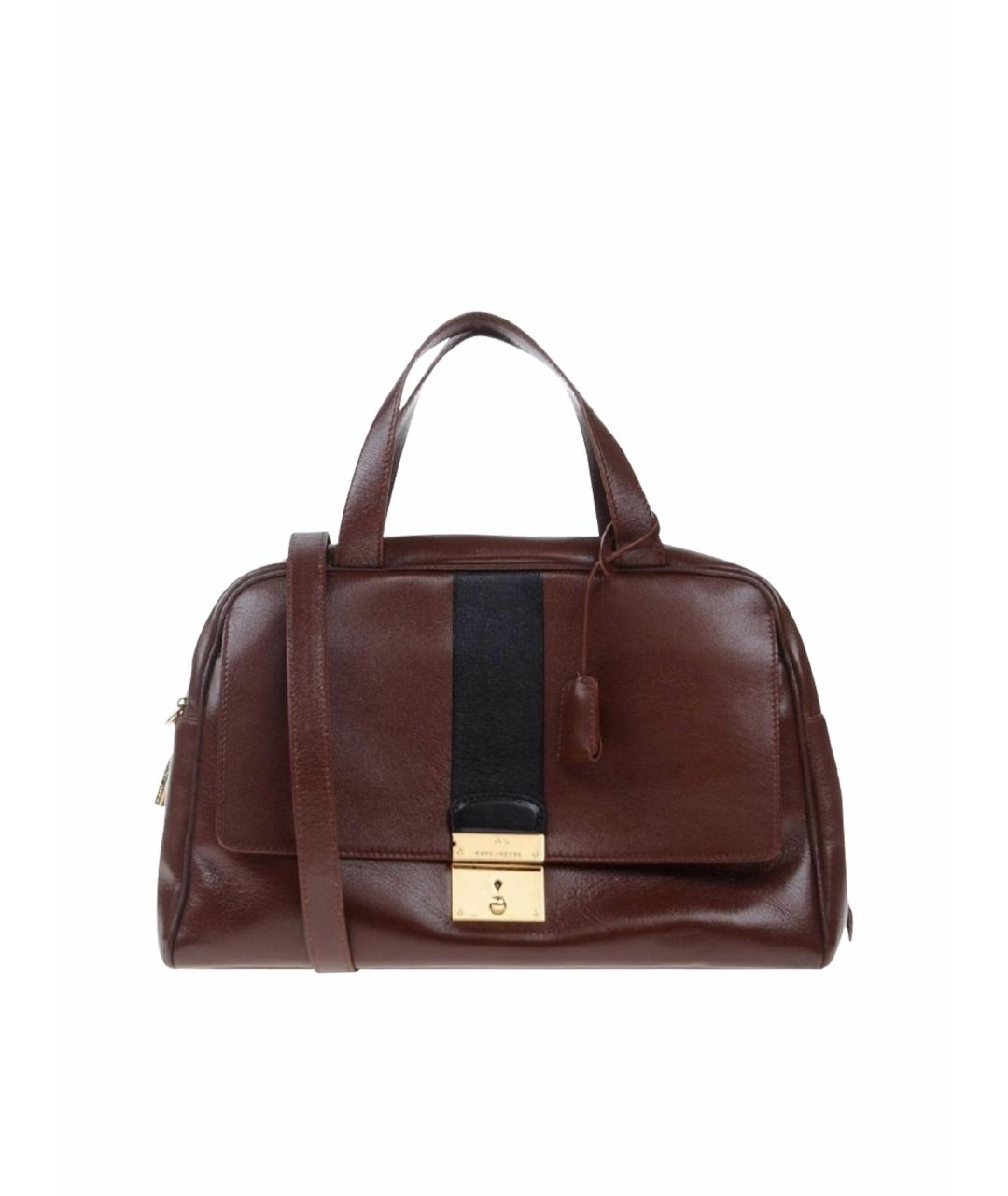 MARC JACOBS Коричневая кожаная сумка с короткими ручками, фото 1