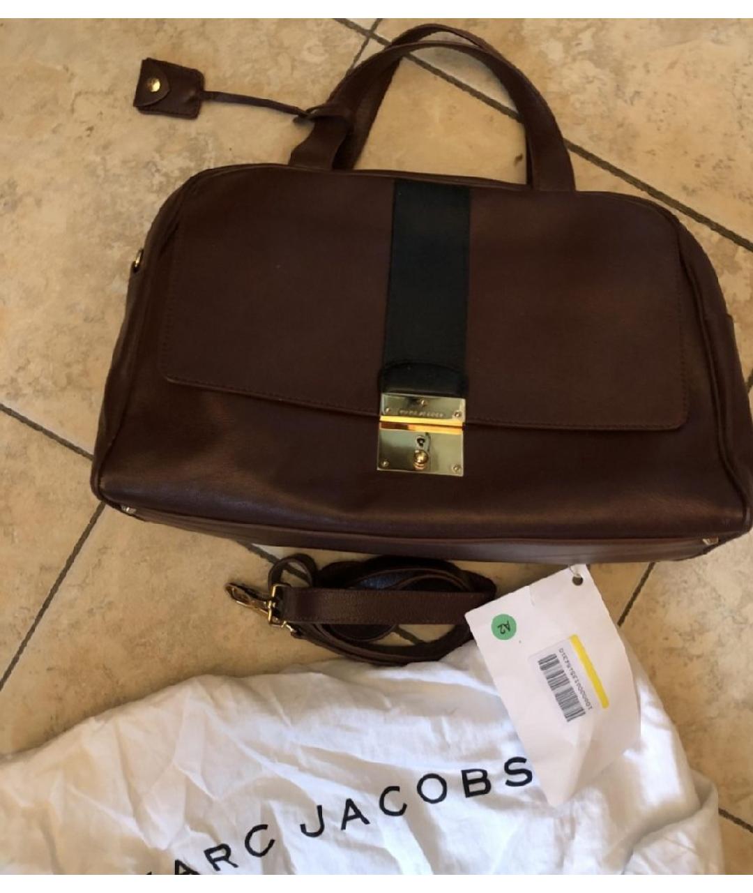 MARC JACOBS Коричневая кожаная сумка с короткими ручками, фото 6