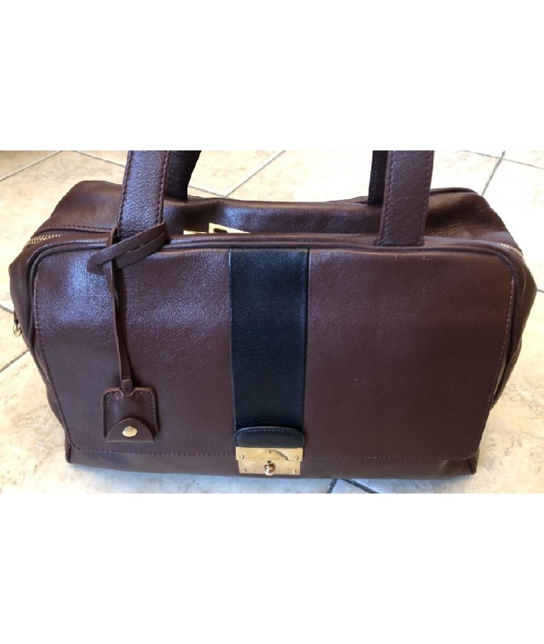 MARC JACOBS Коричневая кожаная сумка с короткими ручками, фото 4