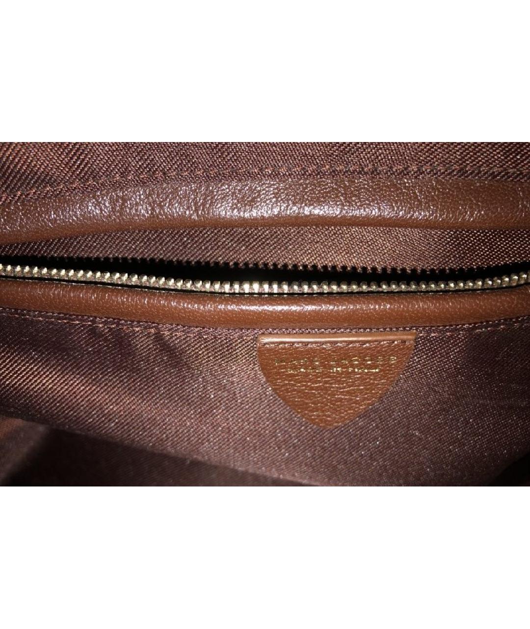 MARC JACOBS Коричневая кожаная сумка с короткими ручками, фото 8