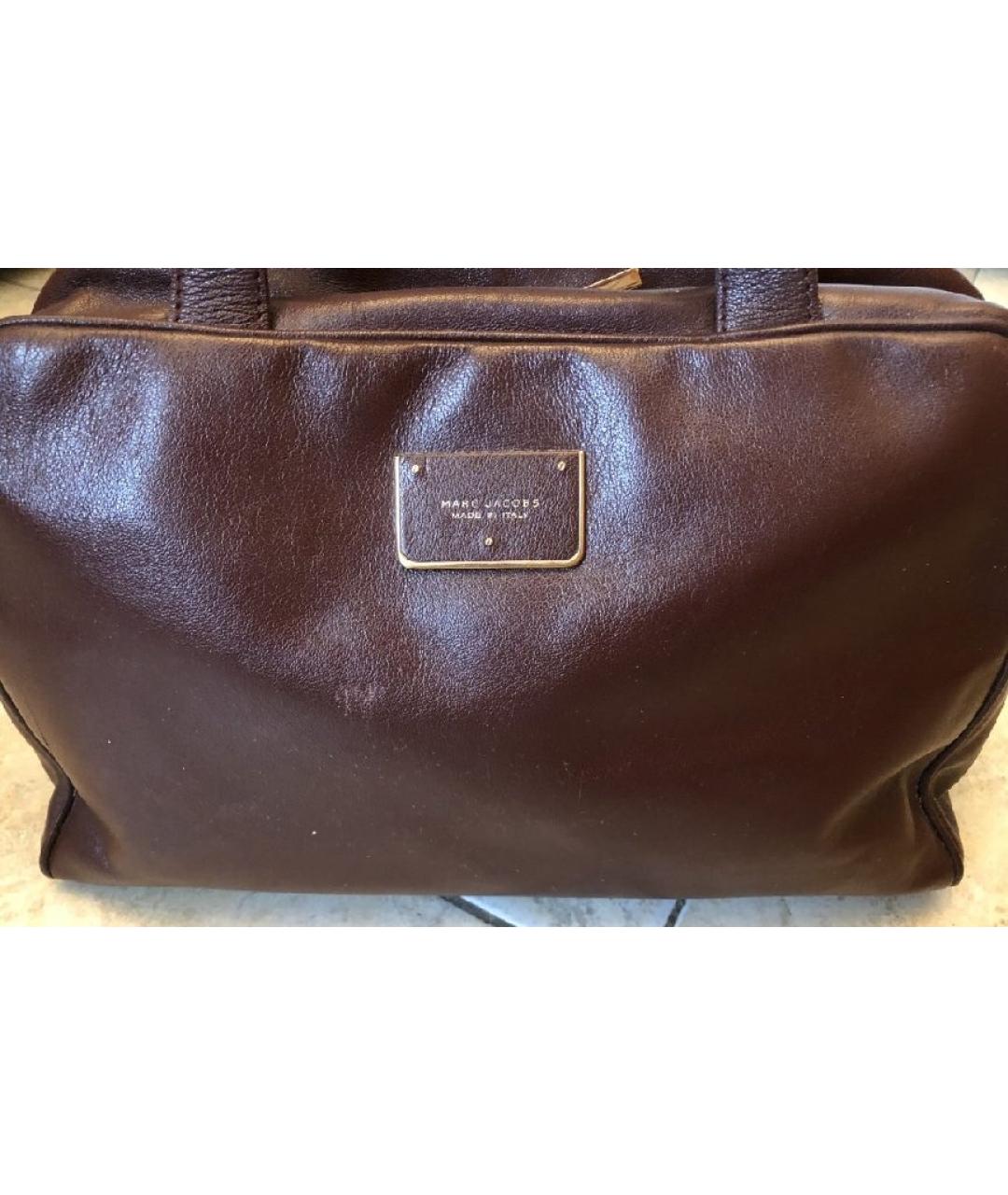 MARC JACOBS Коричневая кожаная сумка с короткими ручками, фото 7