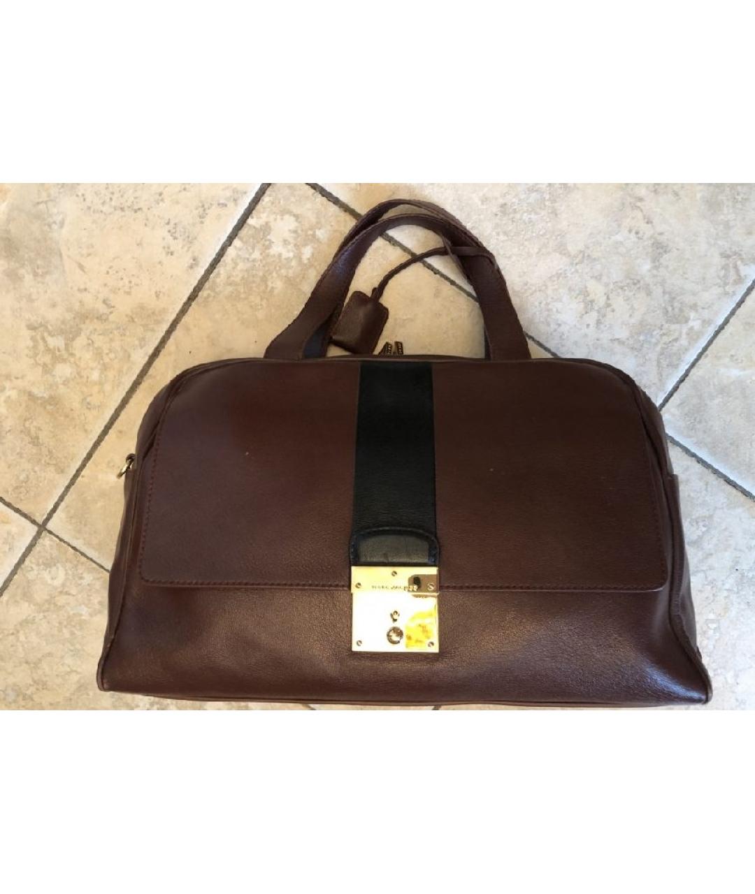 MARC JACOBS Коричневая кожаная сумка с короткими ручками, фото 5