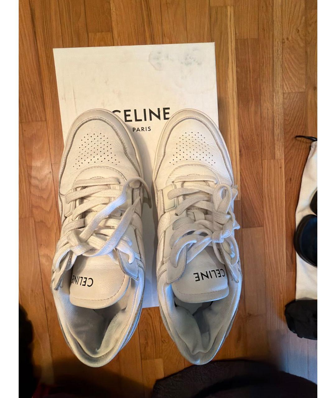 CELINE Белые кожаные кеды, фото 2