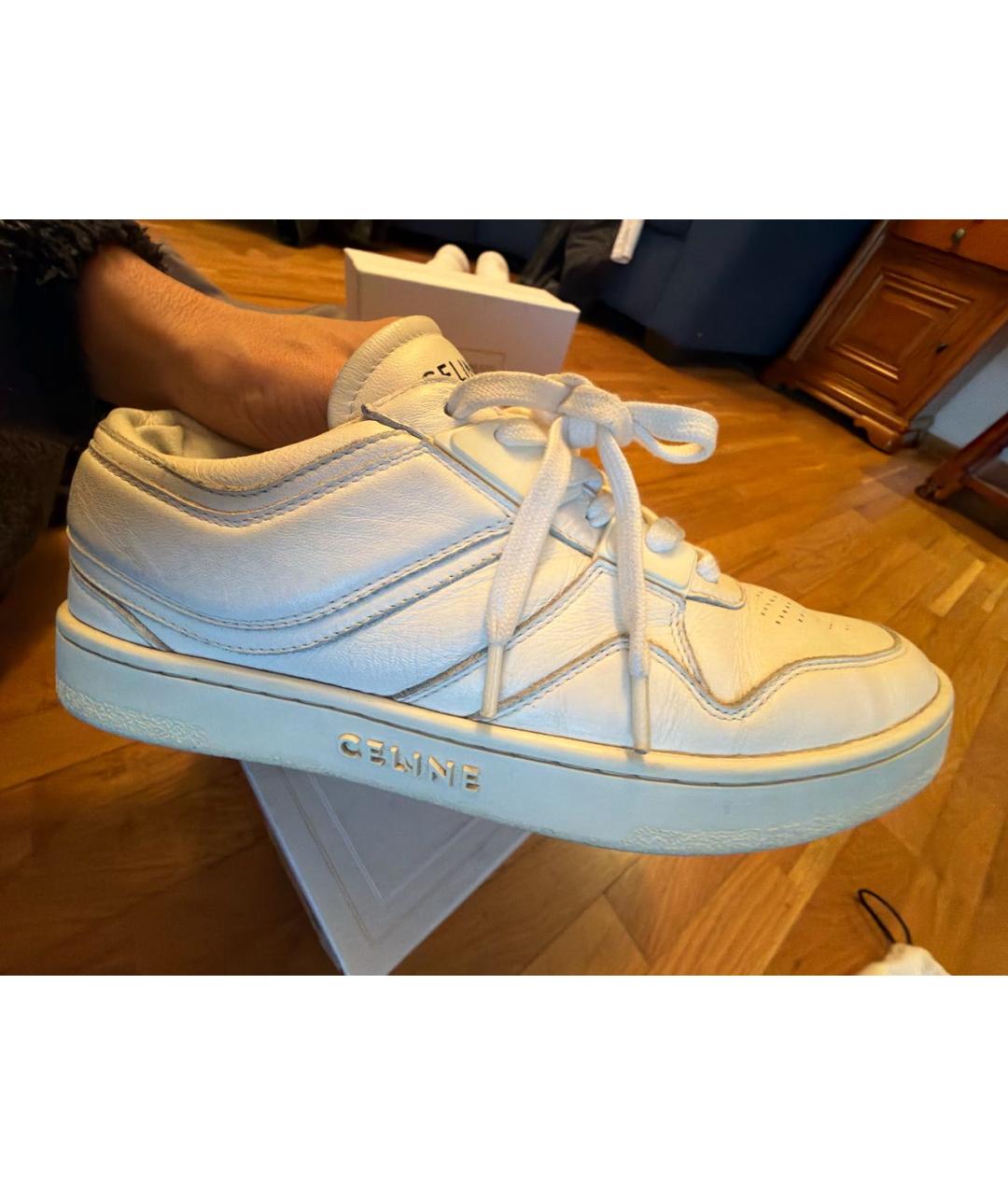 CELINE Белые кожаные кеды, фото 7
